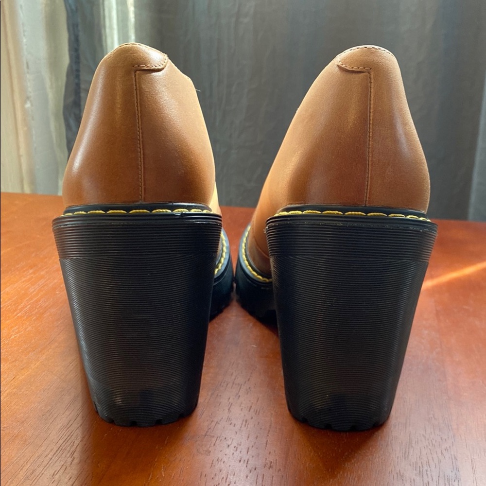 Dr. Martens Cordelia Tan Leather Platform Heels Women's US 8 UK 6 - Picture 6 of 11